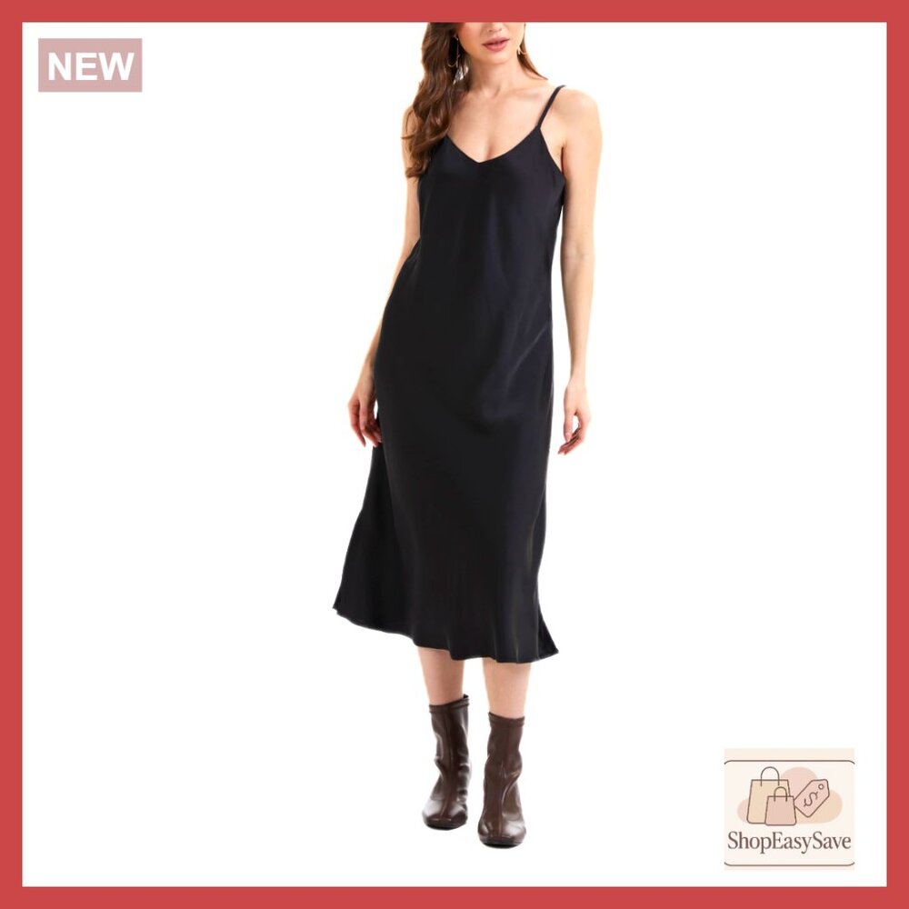 Satin Slip Dress Elegant Minimal Chic Evening Cocktail Party Wear Adjustable